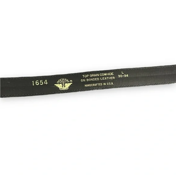 DOCKERS Black Leather Everyday Belt - Picture 4 of 6